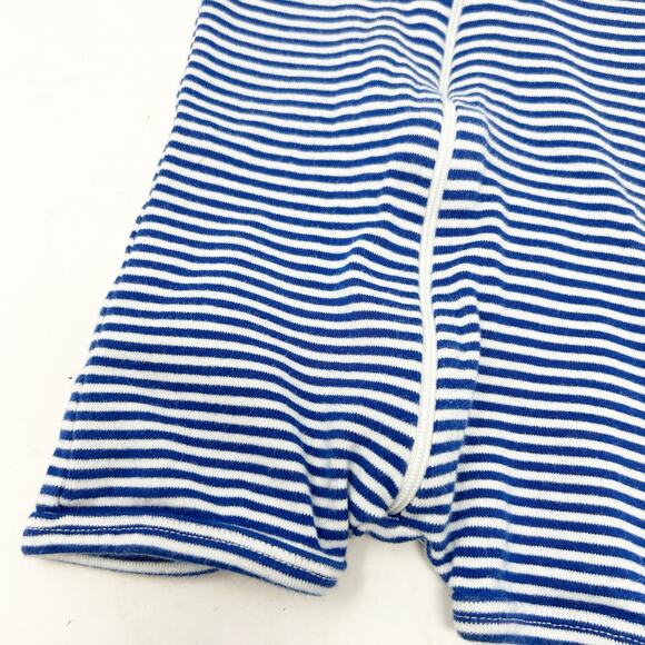 Primary Baby Boys Organic Cotton Striped‎ Zip Short Sleeve Romper One Piece 0-3M - Picture 3 of 6